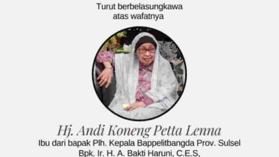 Innalillah, Ibu Mantan Pj Bupati Bone Meninggal Dunia