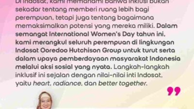 Komitmen Indosat Ciptakan Lingkungan Kerja Inklusif, 20 Persen Kepemimpinan Diisi Kaum Hawa