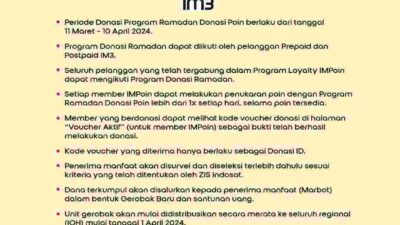 Yuk, Pelanggan IM3 Bisa Manfaatkan Donasi Poin Tebar Kebaikan di Ramadan, Begini Caranya