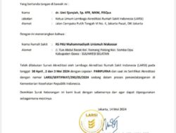 RS PKU Muhammadiyah Unismuh Makassar Raih Akreditasi Paripurna