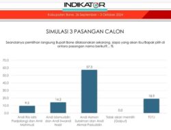 Lembaga Survei Nasional Bicara Pilkada Bone: Beramal 57,3 Persen, Tegak Lurus 14,2 Persen, Sipakariomi 9,5 Persen