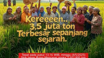 Serapan Beras Bulog Tertinggi dalam 57 Tahun, Tanpa Impor, Ini Kata Mentan Andi Amran