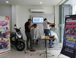 Asmo Sulsel Gelar Cukur Rambut Gratis untuk Pencinta Motor Honda