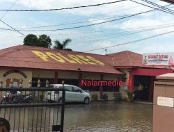 Diguyur Hujan Berjam-jam, Mapolres Bone Nyaris Jadi Kolam
