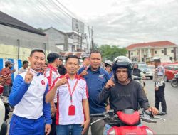 Asmo Sulsel Kolaborasi Polres Gowa Teguran Simpatik di Jalan, Bagikan 10 Helmet Gratis
