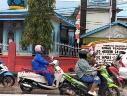 Genangan di Depan SDN 24 Macanang Bone Picu Gangguan Arus Lalu Lintas