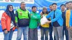 Peduli Pejuang Keluarga, KNPI Makassar Salurkan Sembako untuk 400 Driver Ojol