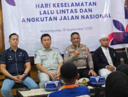 Peringatan Hari Keselamatan LLAJ Nasional, Kolaborasi Satlantas Polres Bone dan Jasa Raharja: Ingat Pakai Helmet