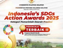 Gubernur Sulsel Andi Sudirman Sulaiman Raih Penghargaan Indonesia’s SDGs Action Awards 2025
