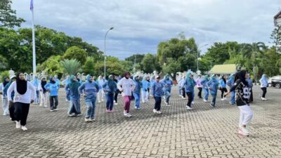 Jaga Kebugaran dan Kekompakan, Hj. Maryam Andi Asman Rutin Gelar Senam Bersama TP PKK Bone
