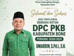 Mulyadi Ucapkan Selamat kepada Umardin, Optimistis PKB Bone Semakin Solid dan Berkembang