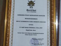 BupAAS Dianugerahi Brevet Kehormatan Yudha Bramasta Wiratama dari Komandan Pussenkav TNI AD