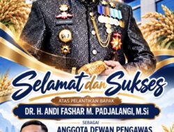 Pinca Bulog Bone Ucapkan Selamat, Andi Fashar Resmi Jadi Anggota Dewan Pengawas Perum Bulog
